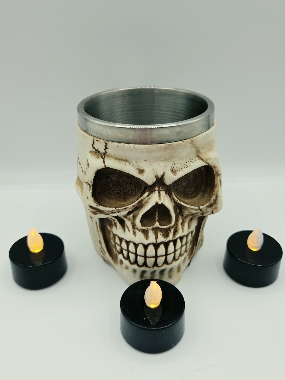 Skull Tumbler Cup in Bone White - Gothic Decorative Drinkware